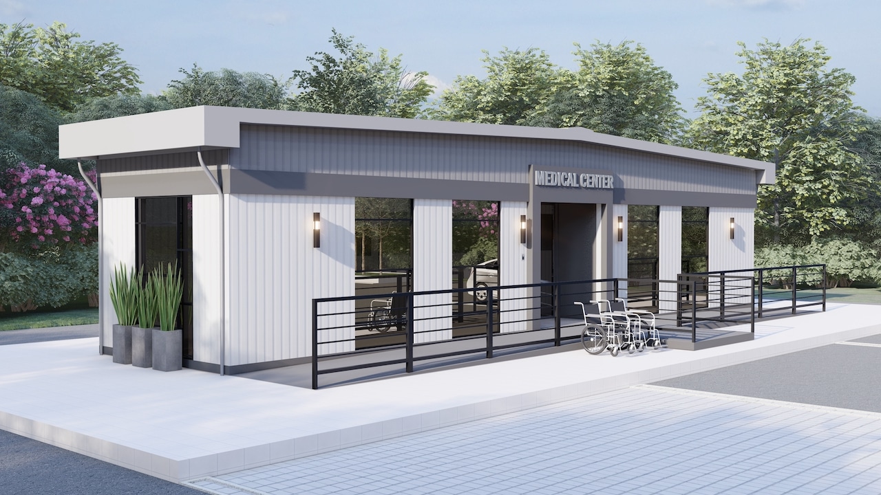 Modular-Medical-Building-60X12_2_Exterior-front-left-image